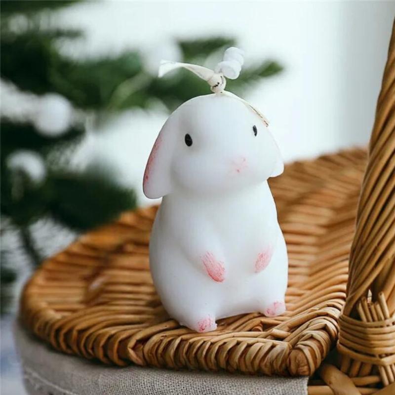 Bougie Décorative Animal Petit Lapin Blanc 