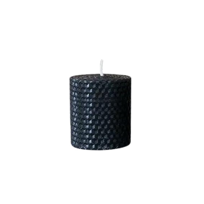 Bougie Décorative Pilier Cire d'Abeille Anthracite