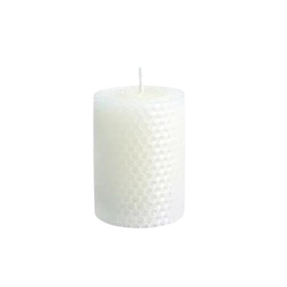 Bougie Décorative Pilier Cire d'Abeille Blanche