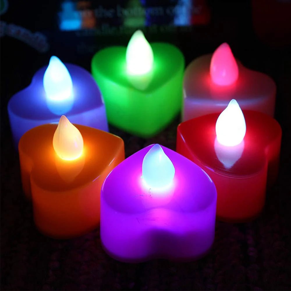 Bougie Led Chauffe Plat Cœur en Lot Multicolore - La Bougie Féerique